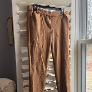 J. Crew Brown Straight-Leg Pants sz 8 wool blend.